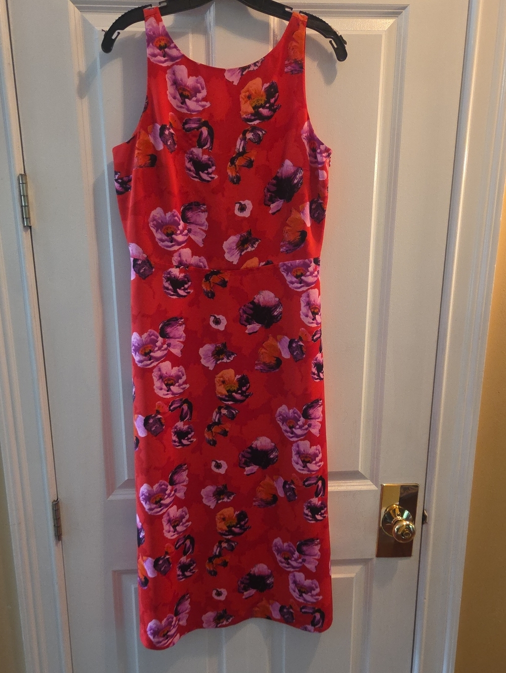 Banana Republic Red Floral Midi Dress